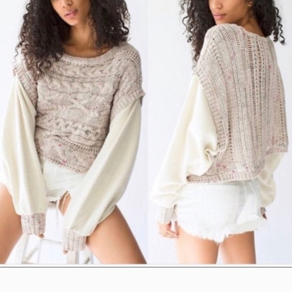 Free People Honey Cable Pullover Sweater XS